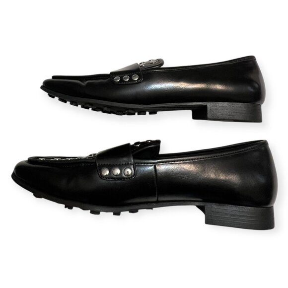 Aerosoles Women’s Studded Loafers Size 7.5 Black Leather Slip-On Comfort Shoes - Picture 5 of 7